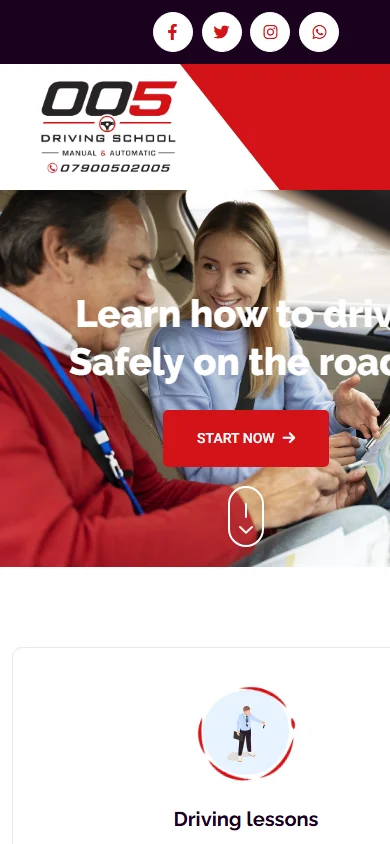 005 Driving School on a phone