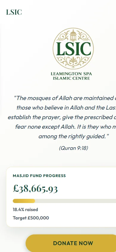 Leamington Spa Islamic Centre on a phone
